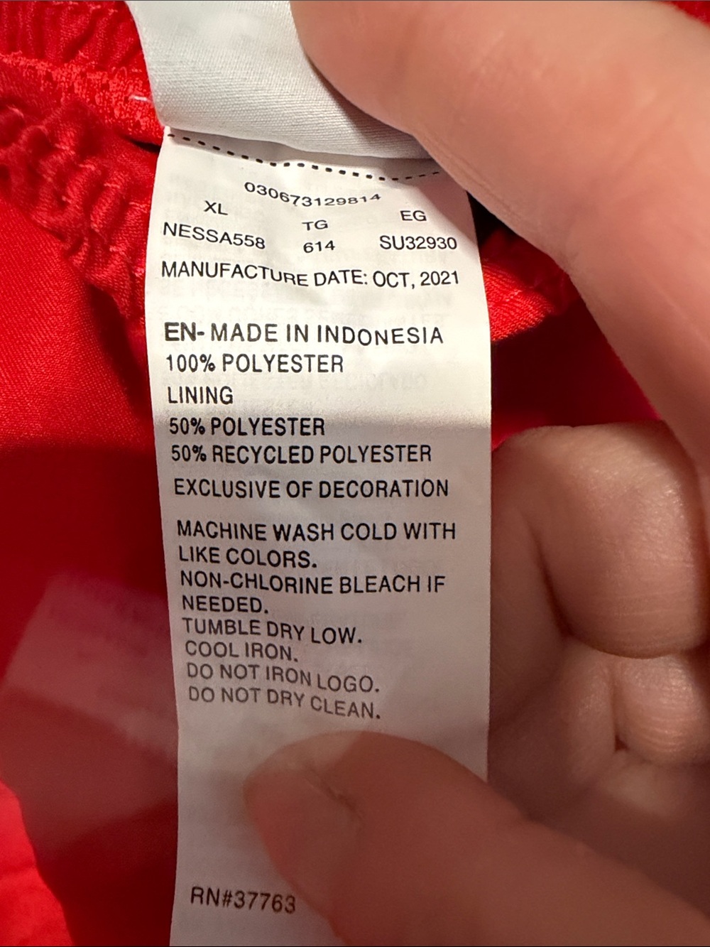 Nike Men’s Red Swim Shorts with Black Drawcord Size XL NWT - Picture 7 of 7